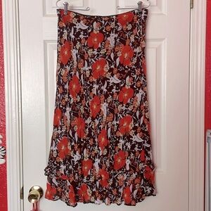 Fall floral skirt Style&Co